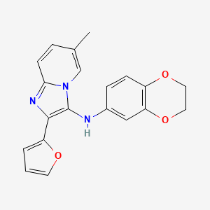 molecular formula C20H17N3O3 B11442085 N-(2,3-dihydro-1,4-benzodioxin-6-yl)-2-(furan-2-yl)-6-methylimidazo[1,2-a]pyridin-3-amine 