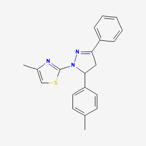 4-methyl-2-[5-(4-methylphenyl)-3-phenyl-4,5-dihydro-1H-pyrazol-1-yl]-1,3-thiazole