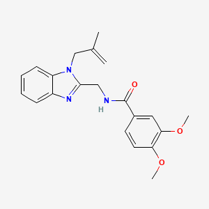 molecular formula C21H23N3O3 B11442104 3,4-dimethoxy-N-{[1-(2-methylprop-2-en-1-yl)-1H-benzimidazol-2-yl]methyl}benzamide 