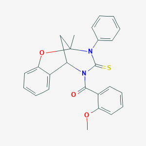 (2-methoxyphenyl)(2-methyl-3-phenyl-4-thioxo-3,4-dihydro-2H-2,6-methano-1,3,5-benzoxadiazocin-5(6H)-yl)methanone