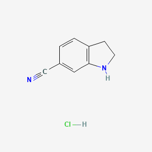 molecular formula C9H9ClN2 B1144213 2,3-二氢-1H-吲哚-6-腈盐酸盐 CAS No. 15861-35-5