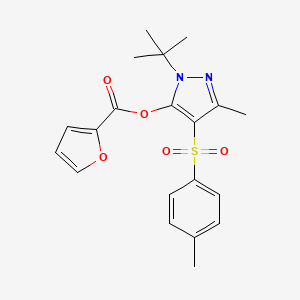 molecular formula C20H22N2O5S B11442142 1-tert-butyl-3-methyl-4-[(4-methylphenyl)sulfonyl]-1H-pyrazol-5-yl 2-furoate CAS No. 6245-25-6