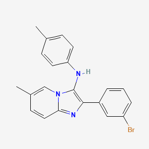 molecular formula C21H18BrN3 B11442149 2-(3-bromophenyl)-6-methyl-N-(4-methylphenyl)imidazo[1,2-a]pyridin-3-amine 