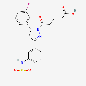 5-[5-(3-fluorophenyl)-3-(3-methanesulfonamidophenyl)-4,5-dihydro-1H-pyrazol-1-yl]-5-oxopentanoic acid