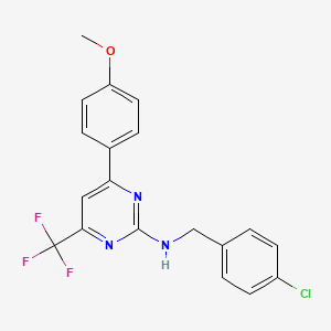 N-(4-chlorobenzyl)-4-(4-methoxyphenyl)-6-(trifluoromethyl)pyrimidin-2-amine