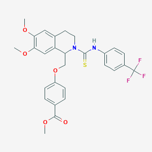 molecular formula C28H27F3N2O5S B11442185 Methyl 4-[(6,7-dimethoxy-2-{[4-(trifluoromethyl)phenyl]carbamothioyl}-1,2,3,4-tetrahydroisoquinolin-1-yl)methoxy]benzoate 