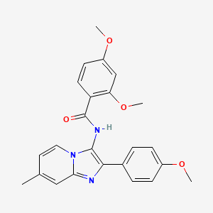 molecular formula C24H23N3O4 B11442189 2,4-dimethoxy-N-[2-(4-methoxyphenyl)-7-methylimidazo[1,2-a]pyridin-3-yl]benzamide 