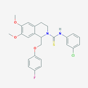 N-(3-chlorophenyl)-1-((4-fluorophenoxy)methyl)-6,7-dimethoxy-3,4-dihydroisoquinoline-2(1H)-carbothioamide