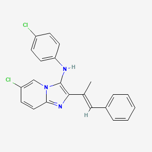 6-chloro-N-(4-chlorophenyl)-2-[(1E)-1-phenylprop-1-en-2-yl]imidazo[1,2-a]pyridin-3-amine