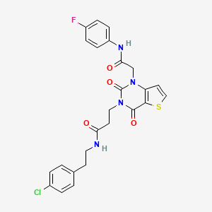 molecular formula C25H22ClFN4O4S B11442221 N-[2-(4-chlorophenyl)ethyl]-3-[1-[2-(4-fluoroanilino)-2-oxoethyl]-2,4-dioxothieno[3,2-d]pyrimidin-3-yl]propanamide 