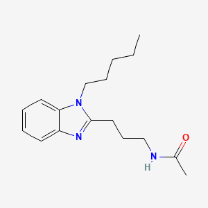 molecular formula C17H25N3O B11442229 N-[3-(1-pentyl-1H-benzimidazol-2-yl)propyl]acetamide 