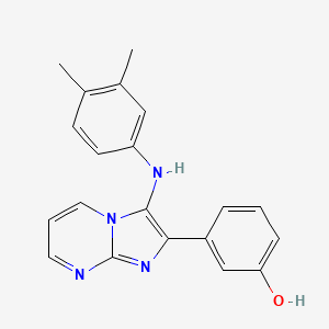 molecular formula C20H18N4O B11442236 3-{3-[(3,4-Dimethylphenyl)amino]imidazo[1,2-a]pyrimidin-2-yl}phenol 