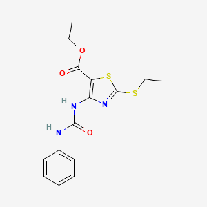 molecular formula C15H17N3O3S2 B11442253 Ethyl 2-(ethylsulfanyl)-4-[(phenylcarbamoyl)amino]-1,3-thiazole-5-carboxylate 