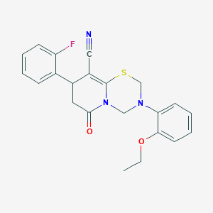 3-(2-ethoxyphenyl)-8-(2-fluorophenyl)-6-oxo-3,4,7,8-tetrahydro-2H,6H-pyrido[2,1-b][1,3,5]thiadiazine-9-carbonitrile