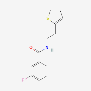 molecular formula C13H12FNOS B11442291 3-fluoro-N-[2-(thiophen-2-yl)ethyl]benzamide 