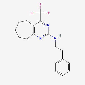 molecular formula C18H20F3N3 B11442299 N-(2-phenylethyl)-4-(trifluoromethyl)-6,7,8,9-tetrahydro-5H-cyclohepta[d]pyrimidin-2-amine 