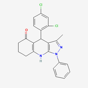 molecular formula C23H19Cl2N3O B11442310 4-(2,4-dichlorophenyl)-3-methyl-1-phenyl-1,4,6,7,8,9-hexahydro-5H-pyrazolo[3,4-b]quinolin-5-one 