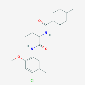 molecular formula C21H31ClN2O3 B11442316 N-{1-[(4-chloro-2-methoxy-5-methylphenyl)amino]-3-methyl-1-oxobutan-2-yl}-4-methylcyclohexanecarboxamide 