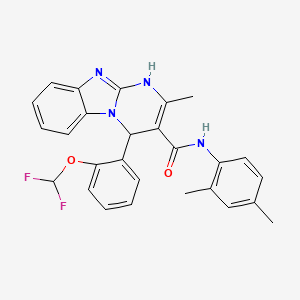 molecular formula C27H24F2N4O2 B11442324 4-[2-(difluoromethoxy)phenyl]-N-(2,4-dimethylphenyl)-2-methyl-1,4-dihydropyrimido[1,2-a]benzimidazole-3-carboxamide 