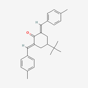 molecular formula C26H30O B11442344 (2E,6E)-4-tert-butyl-2,6-bis[(4-methylphenyl)methylidene]cyclohexan-1-one 