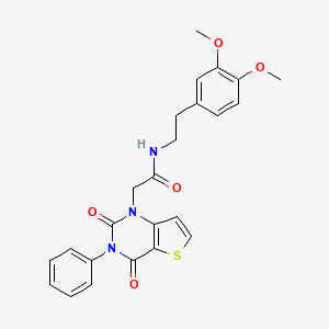 molecular formula C24H23N3O5S B11442361 N-[2-(3,4-dimethoxyphenyl)ethyl]-2-(2,4-dioxo-3-phenyl-3,4-dihydrothieno[3,2-d]pyrimidin-1(2H)-yl)acetamide 