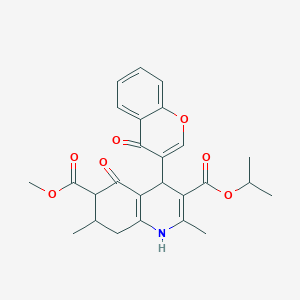 6-methyl 3-propan-2-yl 2,7-dimethyl-5-oxo-4-(4-oxo-4H-chromen-3-yl)-1,4,5,6,7,8-hexahydroquinoline-3,6-dicarboxylate