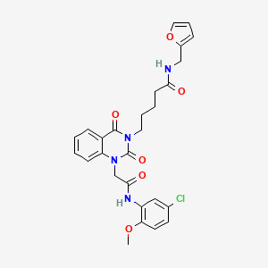 5-[1-{2-[(5-chloro-2-methoxyphenyl)amino]-2-oxoethyl}-2,4-dioxo-1,4-dihydroquinazolin-3(2H)-yl]-N-(furan-2-ylmethyl)pentanamide