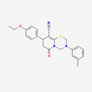 8-(4-ethoxyphenyl)-3-(3-methylphenyl)-6-oxo-3,4,7,8-tetrahydro-2H,6H-pyrido[2,1-b][1,3,5]thiadiazine-9-carbonitrile