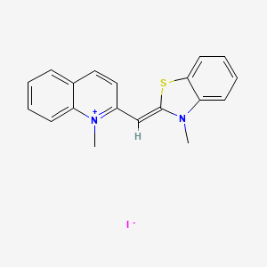 B1144243 1-Methyl-2-((3-methyl-3H-benzothiazol-2-ylidene)methyl)quinoliniumiodide CAS No. 16768-72-2