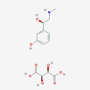 molecular formula C13H19NO8 B1144244 (R)-3-(1-Hydroxy-2-(methylamino)ethyl)phenol 2,3-dihydroxysuccinate CAS No. 17162-39-9