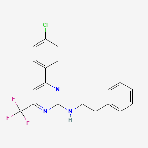 molecular formula C19H15ClF3N3 B11442445 4-(4-chlorophenyl)-N-(2-phenylethyl)-6-(trifluoromethyl)pyrimidin-2-amine 