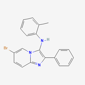 molecular formula C20H16BrN3 B11442487 6-bromo-N-(2-methylphenyl)-2-phenylimidazo[1,2-a]pyridin-3-amine 