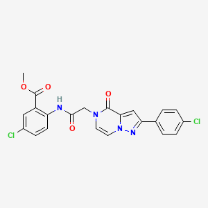 methyl 5-chloro-2-(2-(2-(4-chlorophenyl)-4-oxopyrazolo[1,5-a]pyrazin-5(4H)-yl)acetamido)benzoate