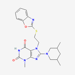 7-[2-(1,3-Benzoxazol-2-ylsulfanyl)ethyl]-8-(3,5-dimethylpiperidin-1-yl)-3-methylpurine-2,6-dione