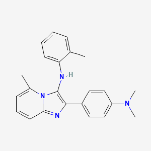 molecular formula C23H24N4 B11442521 2-[4-(dimethylamino)phenyl]-5-methyl-N-(2-methylphenyl)imidazo[1,2-a]pyridin-3-amine 