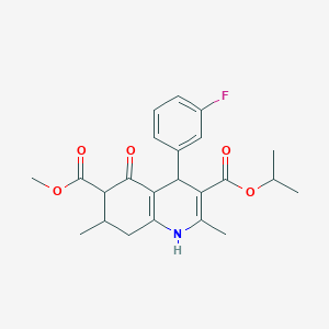 6-Methyl 3-propan-2-yl 4-(3-fluorophenyl)-2,7-dimethyl-5-oxo-1,4,5,6,7,8-hexahydroquinoline-3,6-dicarboxylate