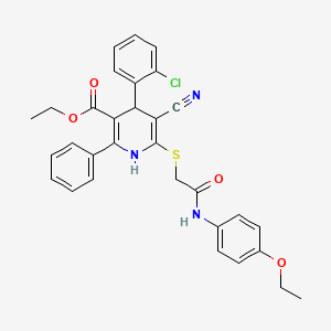 molecular formula C31H28ClN3O4S B11442536 Ethyl 4-(2-chlorophenyl)-5-cyano-6-({2-[(4-ethoxyphenyl)amino]-2-oxoethyl}sulfanyl)-2-phenyl-1,4-dihydropyridine-3-carboxylate 