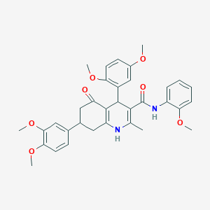 4-(2,5-dimethoxyphenyl)-7-(3,4-dimethoxyphenyl)-N-(2-methoxyphenyl)-2-methyl-5-oxo-1,4,5,6,7,8-hexahydroquinoline-3-carboxamide