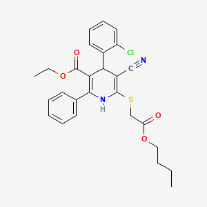 molecular formula C27H27ClN2O4S B11442592 Ethyl 6-[(2-butoxy-2-oxoethyl)sulfanyl]-4-(2-chlorophenyl)-5-cyano-2-phenyl-1,4-dihydropyridine-3-carboxylate 