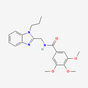 molecular formula C21H25N3O4 B11442622 3,4,5-trimethoxy-N-[(1-propyl-1H-benzimidazol-2-yl)methyl]benzamide 