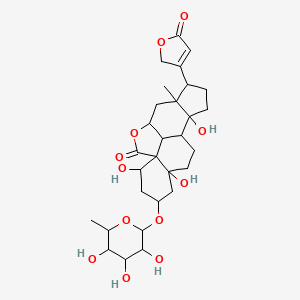 molecular formula C29H40O12 B1144265 10,14,18-Trihydroxy-6-methyl-7-(5-oxo-2H-furan-3-yl)-16-(3,4,5-trihydroxy-6-methyloxan-2-yl)oxy-3-oxapentacyclo[9.7.1.01,14.04,19.06,10]nonadecan-2-one CAS No. 15381-57-4