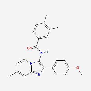 N-[2-(4-methoxyphenyl)-7-methylimidazo[1,2-a]pyridin-3-yl]-3,4-dimethylbenzamide