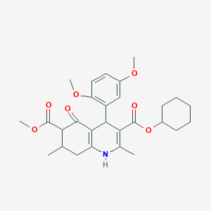 3-Cyclohexyl 6-methyl 4-(2,5-dimethoxyphenyl)-2,7-dimethyl-5-oxo-1,4,5,6,7,8-hexahydroquinoline-3,6-dicarboxylate