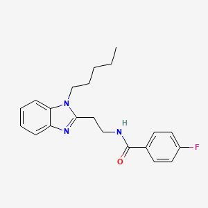 4-fluoro-N-[2-(1-pentyl-1H-benzimidazol-2-yl)ethyl]benzamide