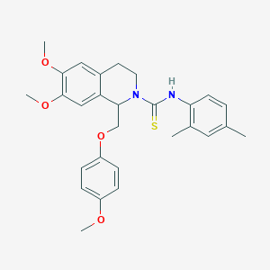 N-(2,4-dimethylphenyl)-6,7-dimethoxy-1-((4-methoxyphenoxy)methyl)-3,4-dihydroisoquinoline-2(1H)-carbothioamide