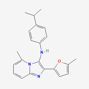 molecular formula C22H23N3O B11442699 5-methyl-2-(5-methylfuran-2-yl)-N-[4-(propan-2-yl)phenyl]imidazo[1,2-a]pyridin-3-amine 