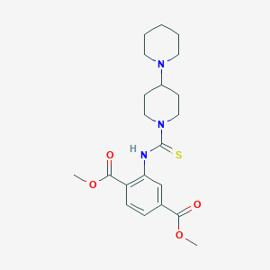 molecular formula C21H29N3O4S B11442706 Dimethyl 2-[(1,4'-bipiperidin-1'-ylcarbonothioyl)amino]terephthalate 