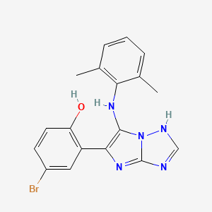 4-bromo-2-{6-[(2,6-dimethylphenyl)amino]-3H-imidazo[1,2-b][1,2,4]triazol-5-yl}phenol