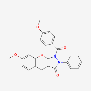 7-methoxy-1-(4-methoxybenzoyl)-2-phenyl-1H,2H,3H,4H-chromeno[2,3-c]pyrazol-3-one