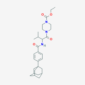 Ethyl 4-(2-{[4-(adamantan-1-YL)phenyl]formamido}-3-methylbutanoyl)piperazine-1-carboxylate